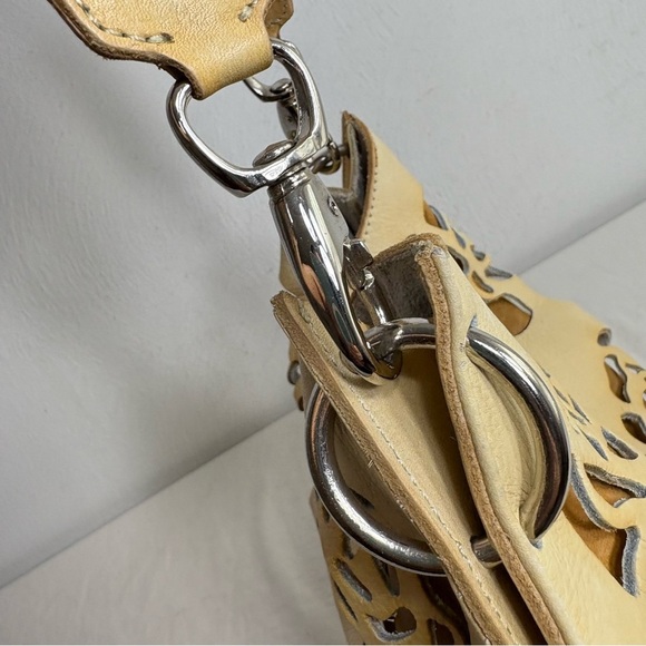 VTG Handmade One of a Kind Artisan Tooled Leather Floral Rose Shoulder Bag Purse - Picture 9 of 16